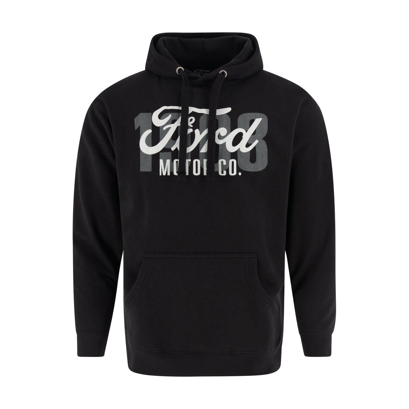 Black hoodie with 'Ford Motor Co.' text on a white background